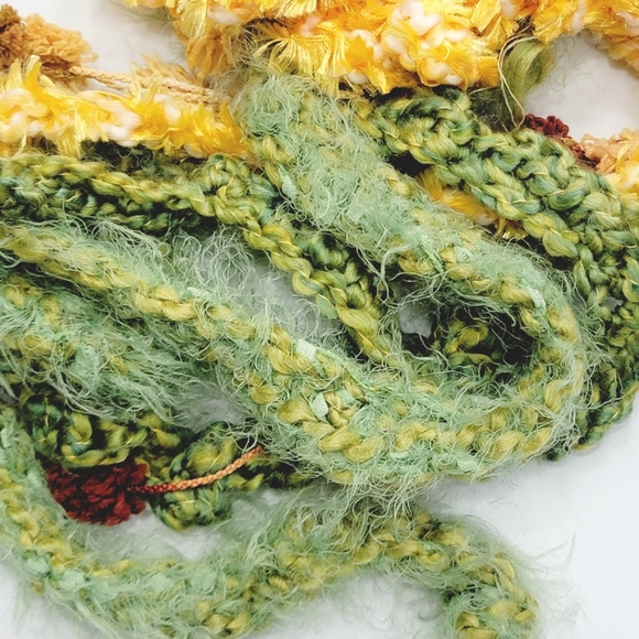 Funky Lady One-of-a-kind Artsy Handmade Flower Scarf - Picture 6 of 12